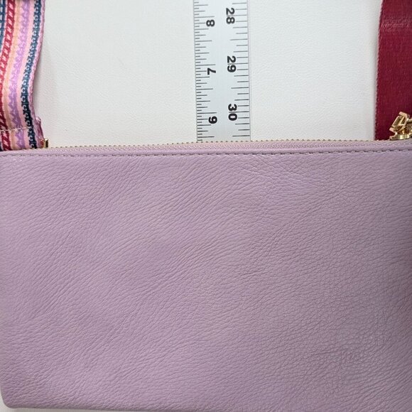 JEN & CO Izzy Lavender Vegan Leather Crossbody Bag Guitar Adjustable Strap  NEW - Picture 8 of 9